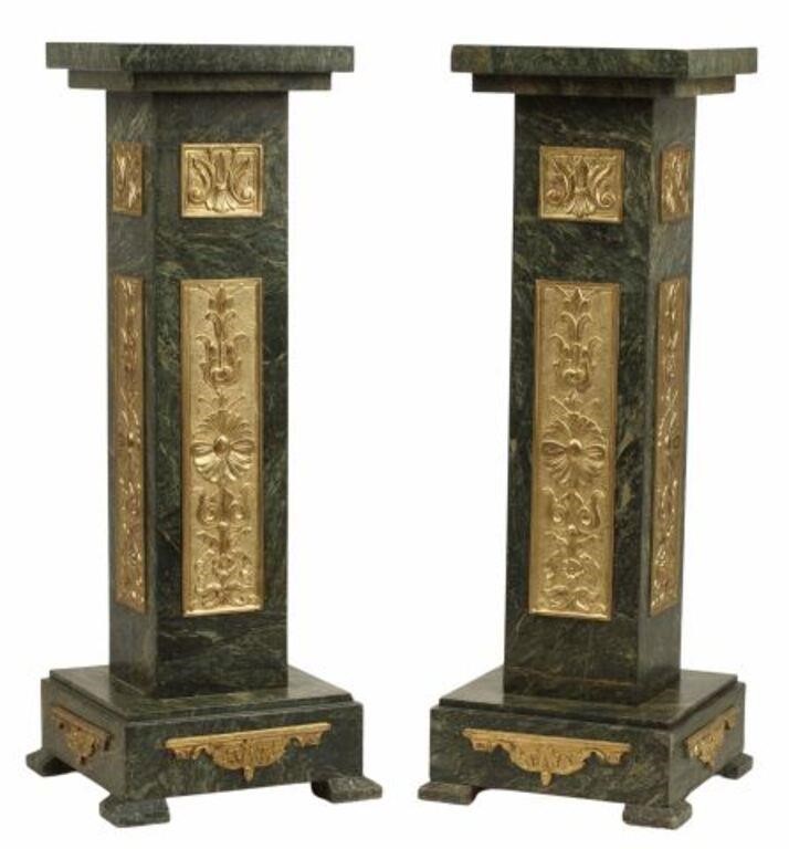 (2) ORMOLU-MOUNTED MARBLE PEDESTALS(pair)