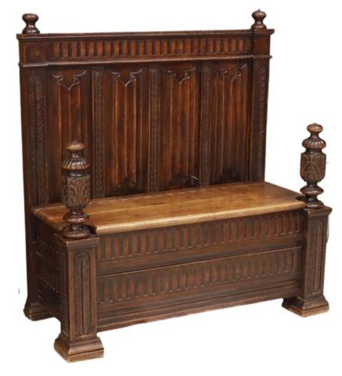 FRENCH GOTHIC REVIVAL CARVED OAK 35666f