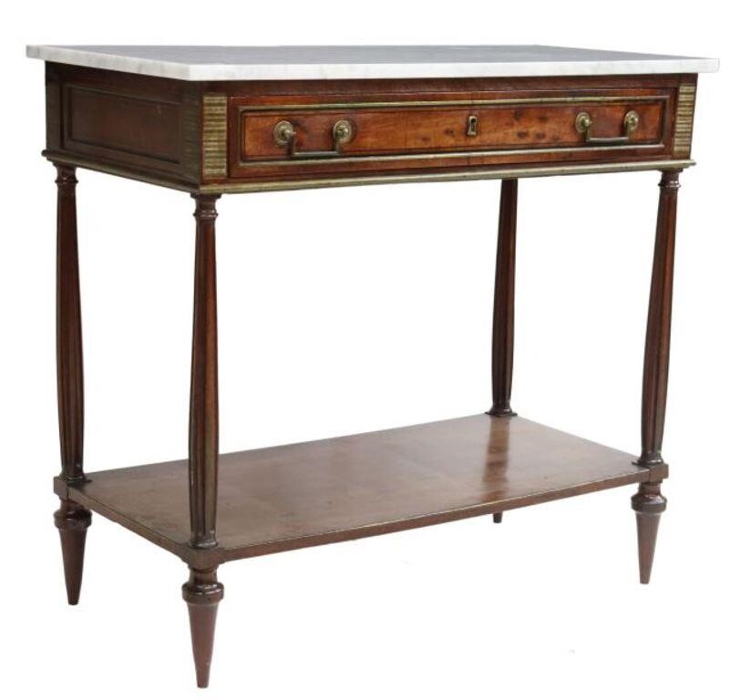 LOUIS XVI STYLE MARBLE TOP MAHOGANY 35667d