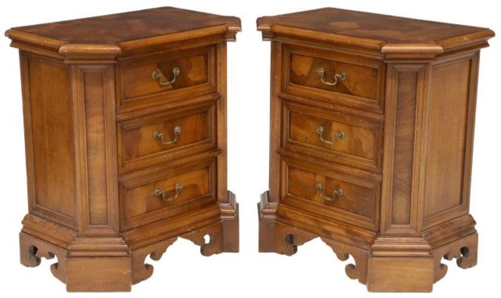  2 ITALIAN BAROQUE STYLE WALNUT 35668c