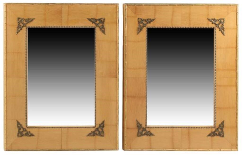  2 BAMBOO FRAMED BOOK FORM WALL 3566a8