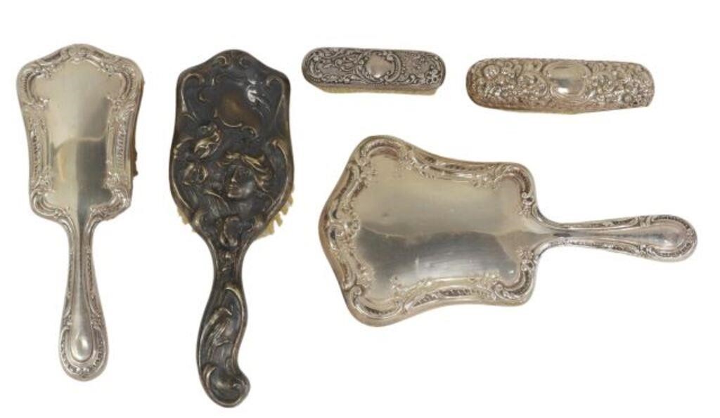 (5) STERLING HANDLED MIRROR & DRESSING