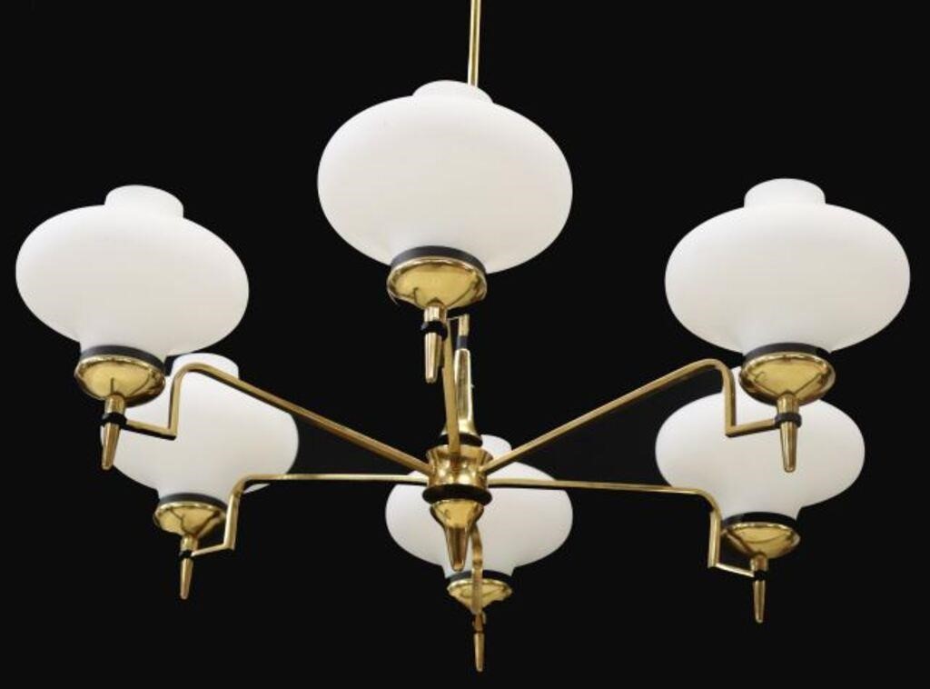 ITALIAN MID CENTURY MODERN SIX LIGHT 35670c