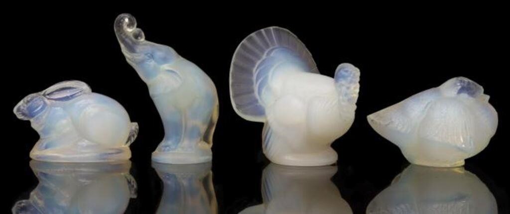  4 FRENCH SABINO ART GLASS ANIMAL 35671f