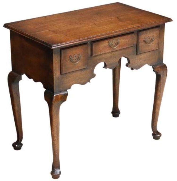 ENGLISH QUEEN ANNE STYLE OAK LOWBOY