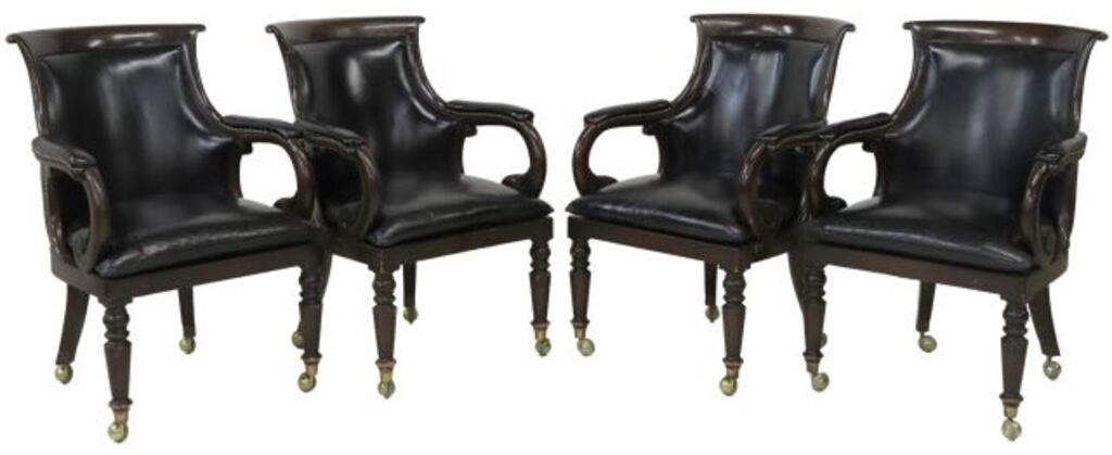 4) INTERIOR CRAFTS REGENCY STYLE LEATHER