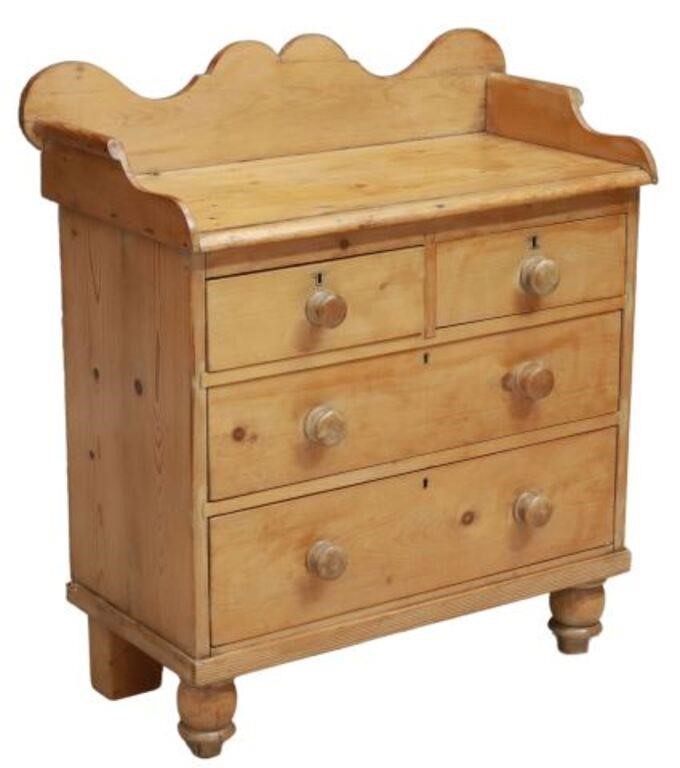 VICTORIAN SCRUBBED PINE CHEST OF
