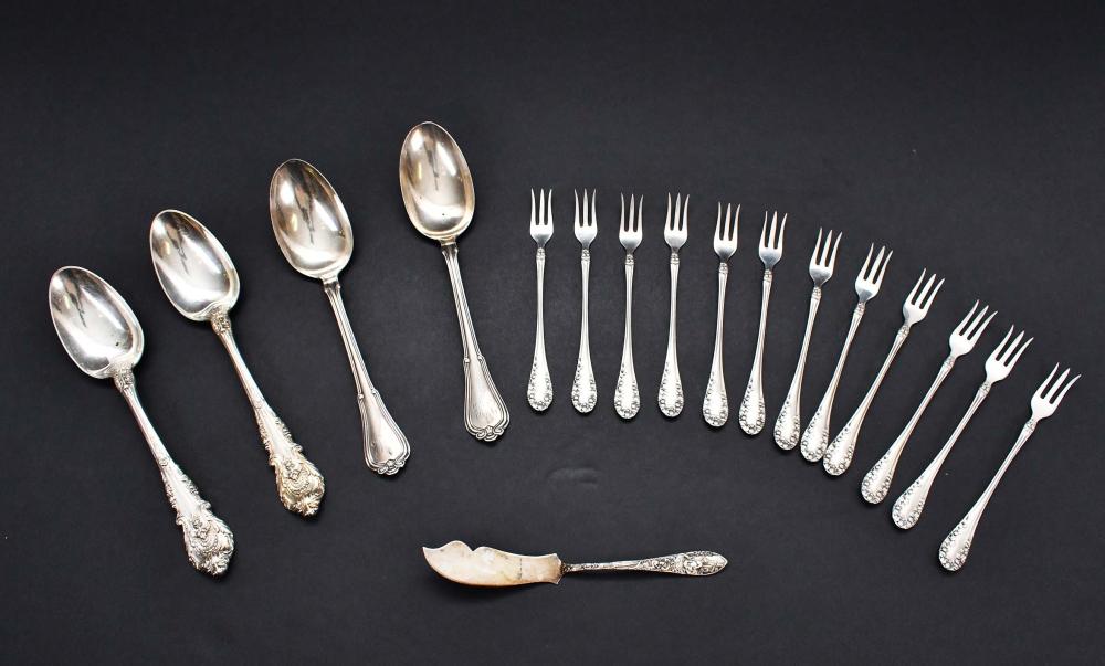 FOUR STERLING SERVING SPOONS &