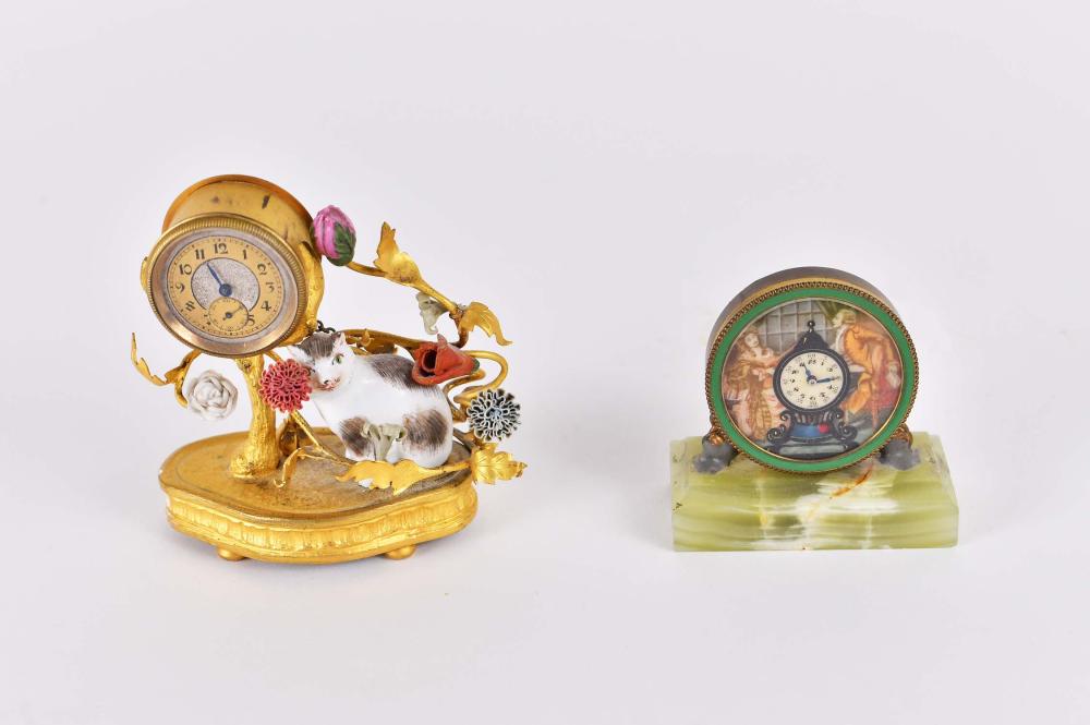 TWO SMALL FRENCH TABLE CLOCKSBoth 354128