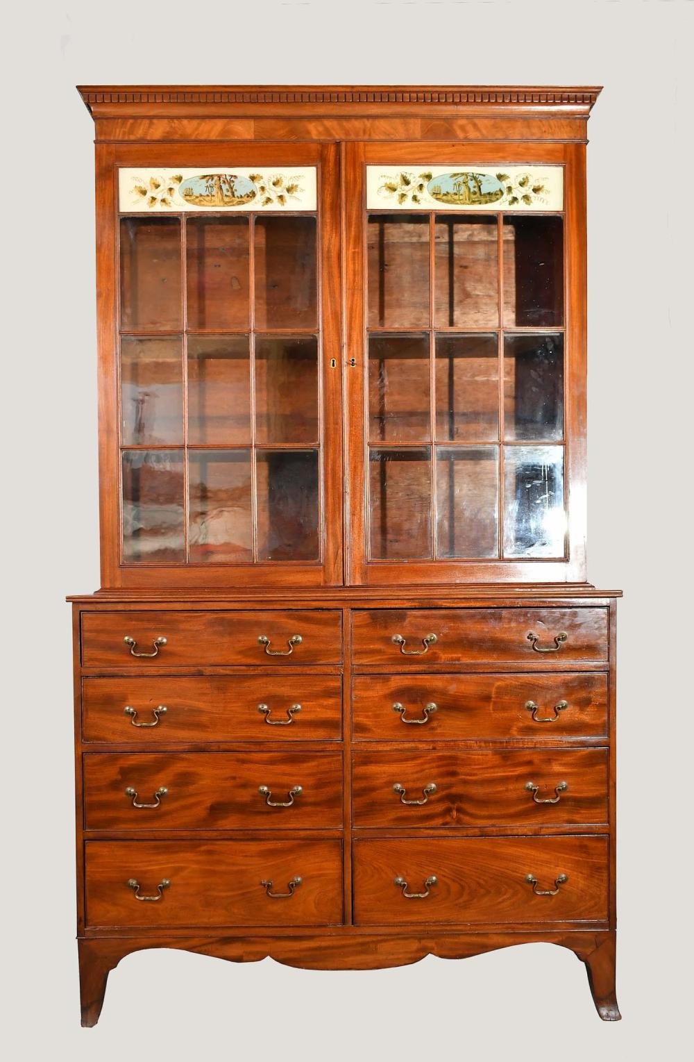 GEORGE III MAHOGANY BOOKCASE CABINETLate