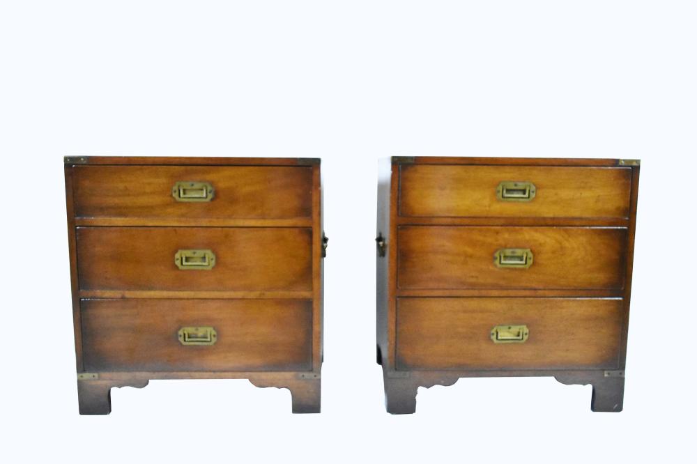 PAIR OF DIMINUTIVE MAHOGANY CAMPAIGNE