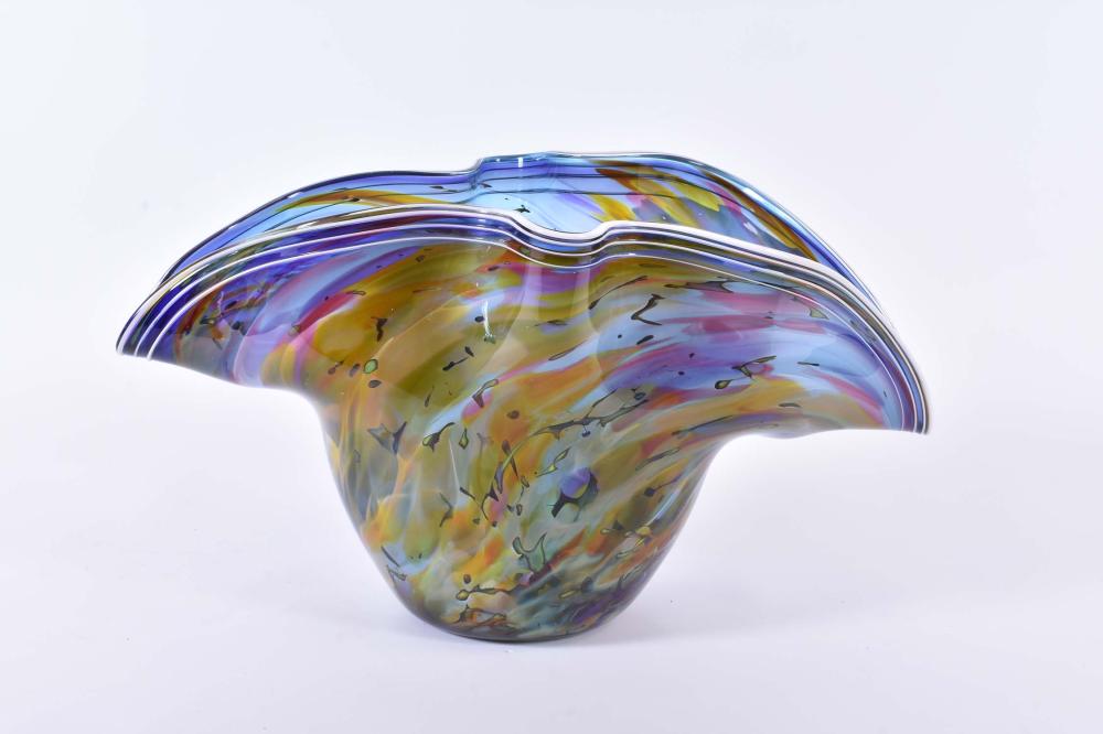 CONTEMPORARY STUDIO GLASS VESSELEtched 35418f