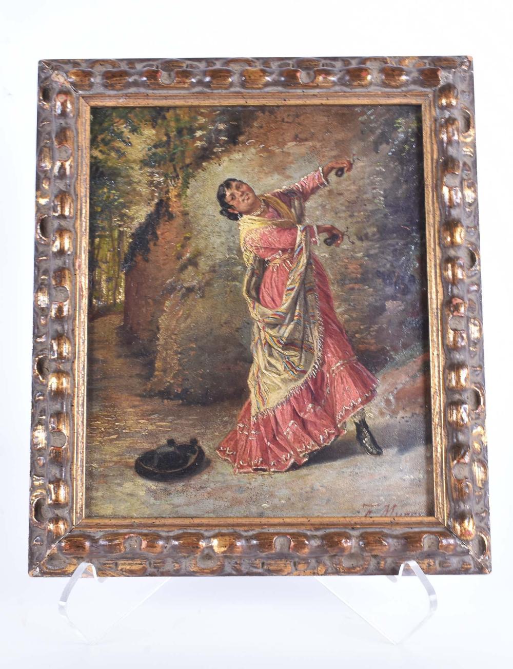 SPANISH SCHOOL 19TH CENTURY PAINTINGFemale 3541d3