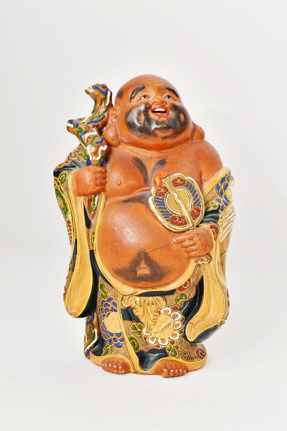 JAPANESE SATSUMA FIGURE OF A HAPPY