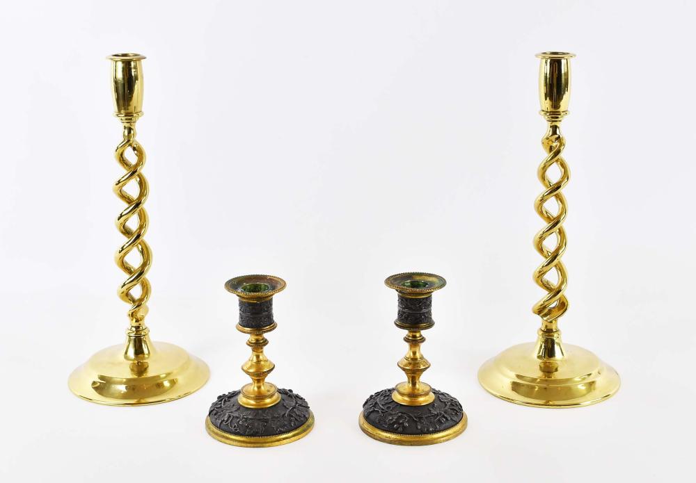 TWO PAIRS OF CANDLESTICKSThe first  35421d