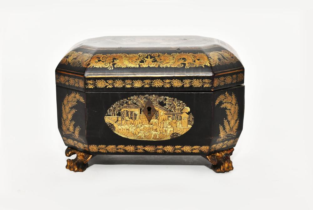 CHINESE-EXPORT GILT & BLACK LACQUER