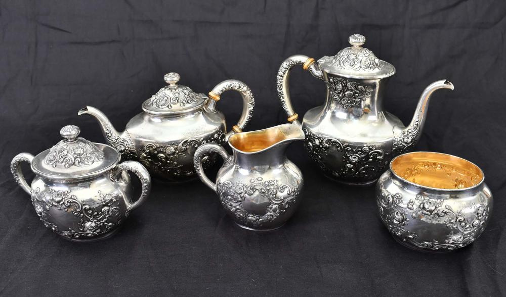 GORHAM STERLING SILVER FIVE-PIECE TEA