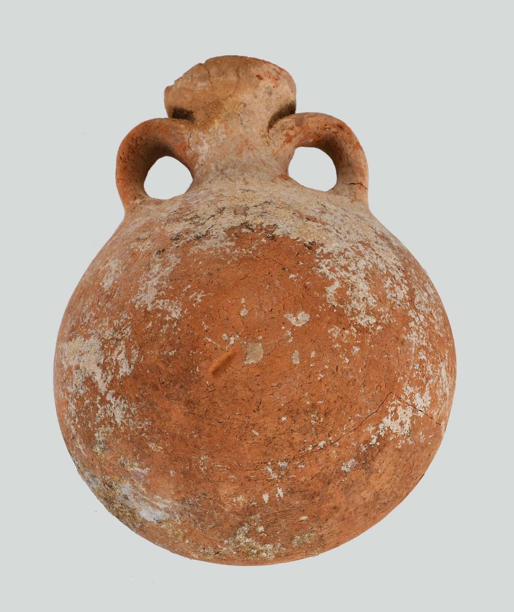 LATE BRONZE AGE TERRA COTTA TWO-HANDLED