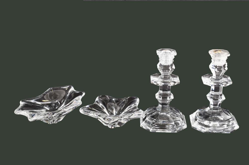 FOUR BACCARAT COLORLESS GLASS TABLE