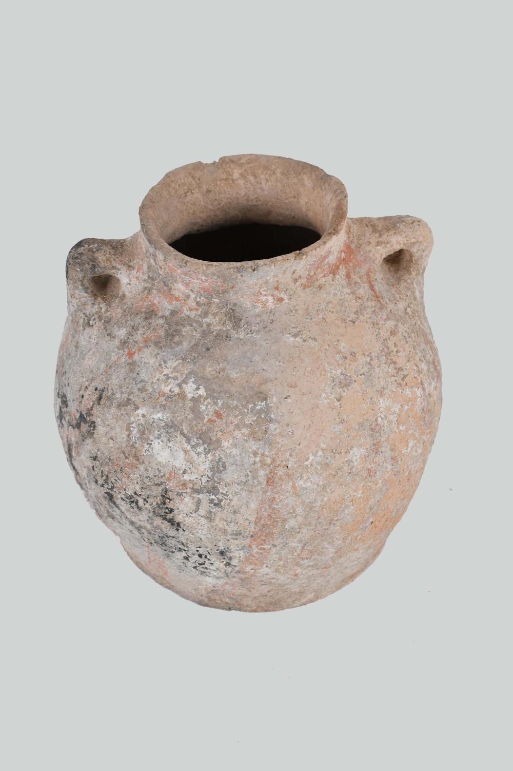 LATE BRONZE AGE TERRA COTTA TWO-HANDLED
