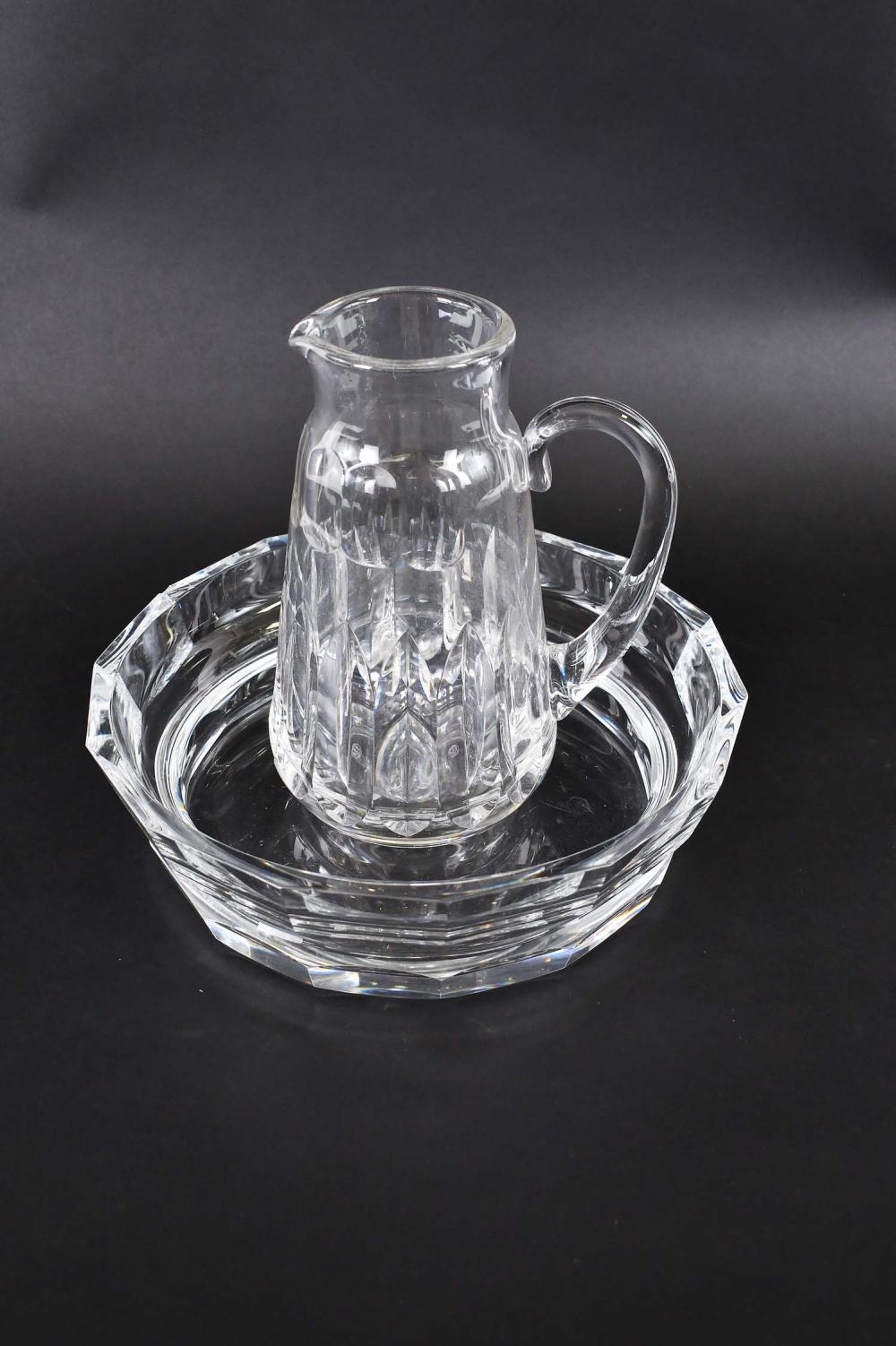 BACCARAT GLASS PITCHER AND A BACCARAT 3542ff