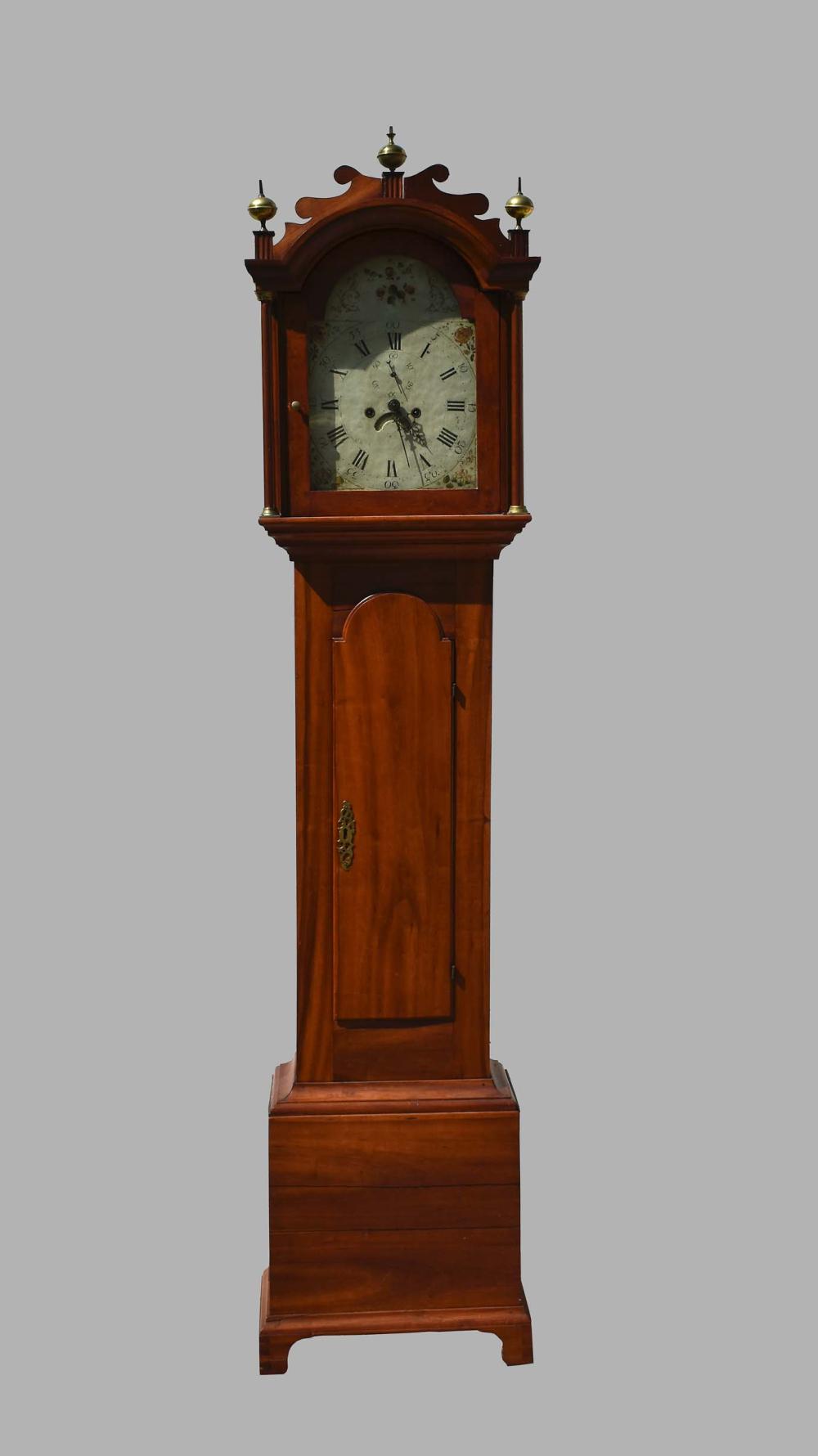 CHIPPENDALE WALNUT TALL CASE CLOCKAmerican  35430c