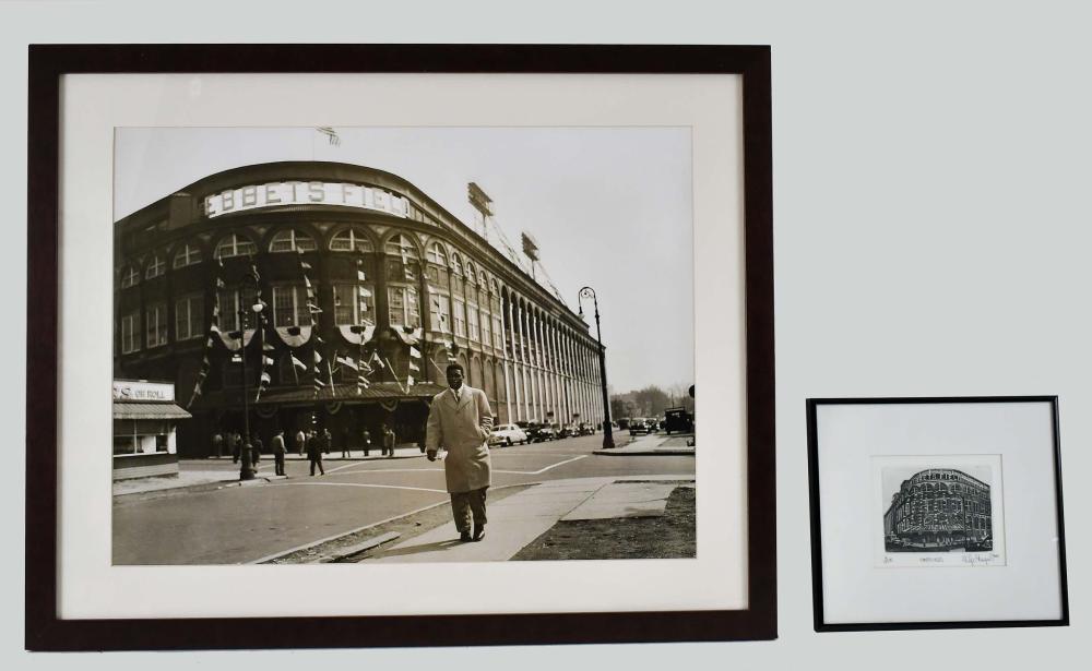 JACKIE ROBINSON LEAVING EBBETS FIELD,