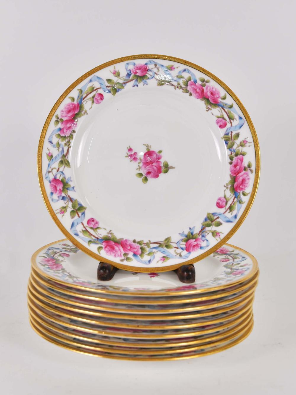 TEN MINTON ROSE DECORATED PORCELAIN 354371