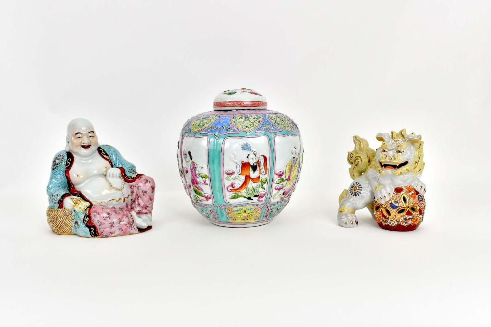 THREE ASIAN PORCELAIN TABLE ITEMS20th 354381