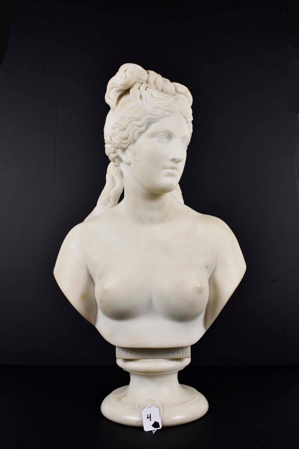 CONTINENTAL CARRARA MARBLE BUST 3543a4