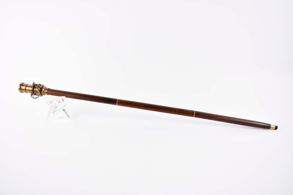 FINE BRASS AND ROSEWOOD TELESCOPE