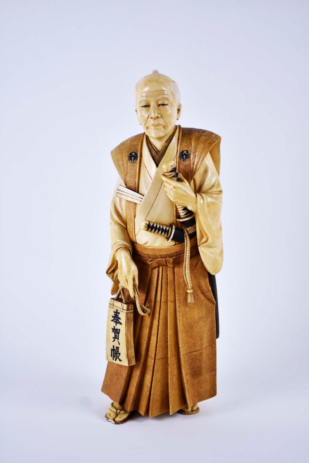 JAPANESE OKIMONO OF A SAMURAIMeiji