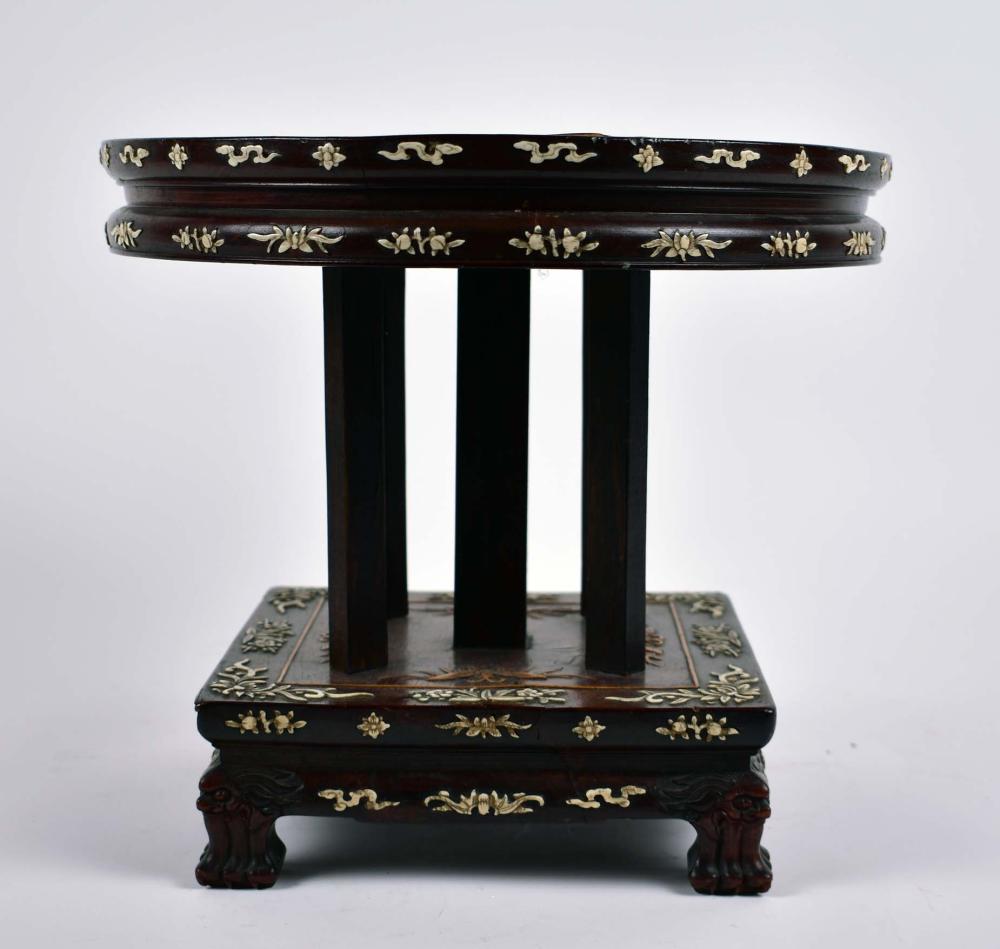 CHINESE BONE INLAID DISPLAY TABLEDecorated 354438