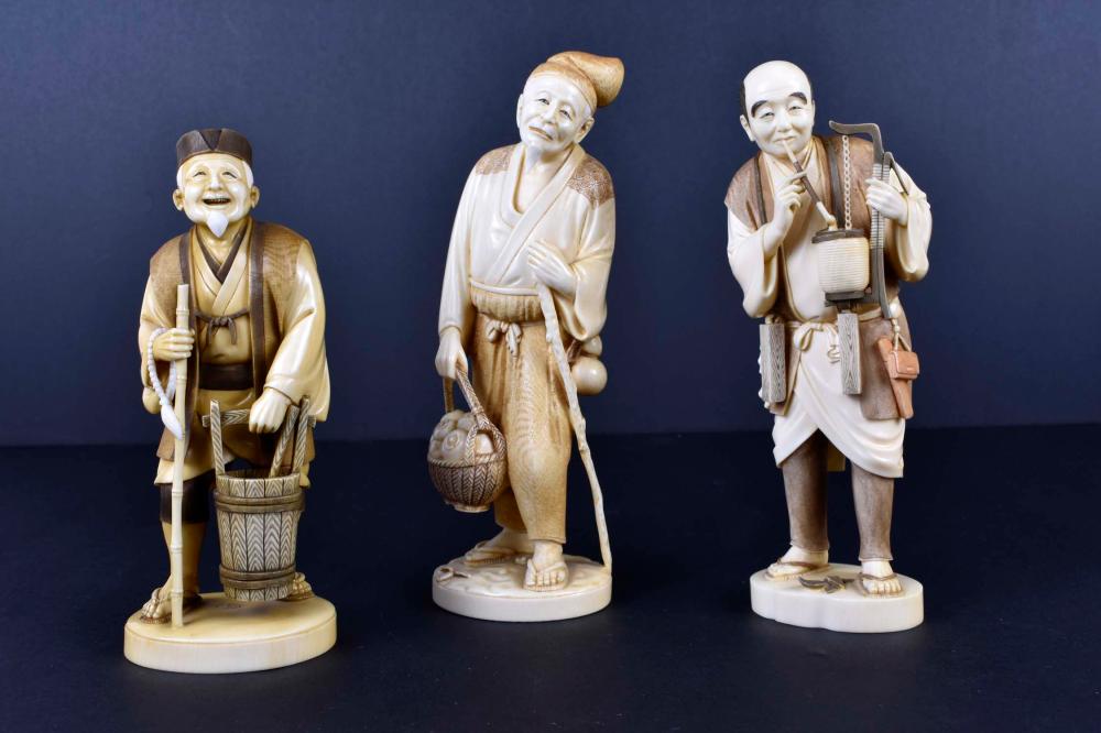 THREE JAPANESE OKIMONO OF A LORD