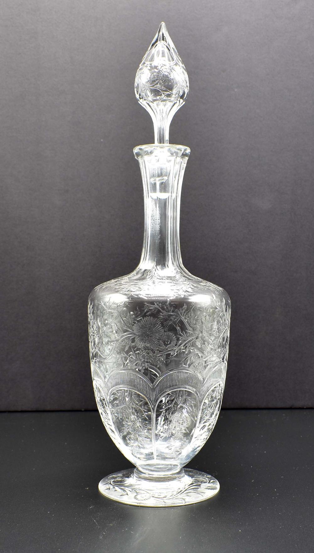 STOURBRIDGE ENGRAVED DECANTER &