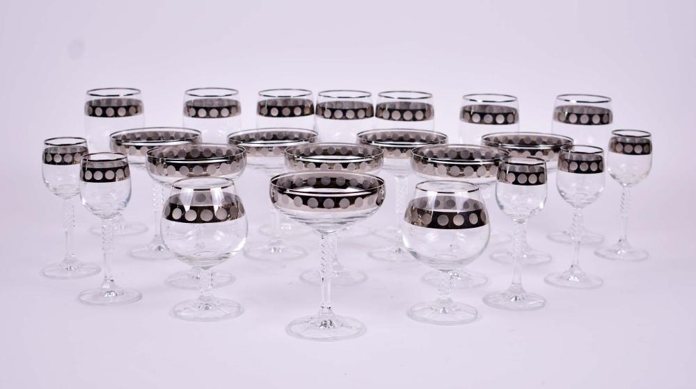 SILVER GILT CUT GLASS 21 PIECE 354580