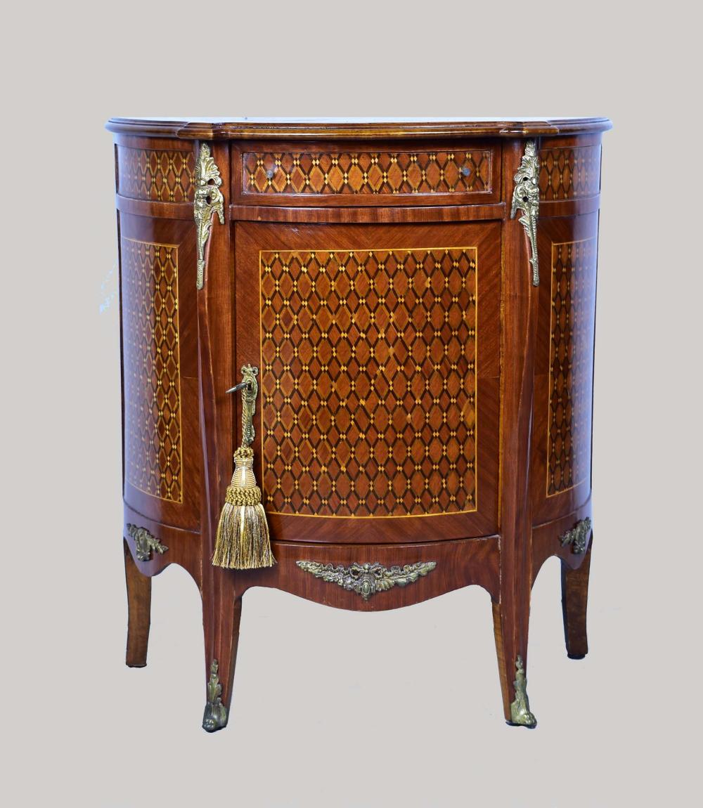 FRENCH STYLE INLAID SMALL DEMI-LUNE