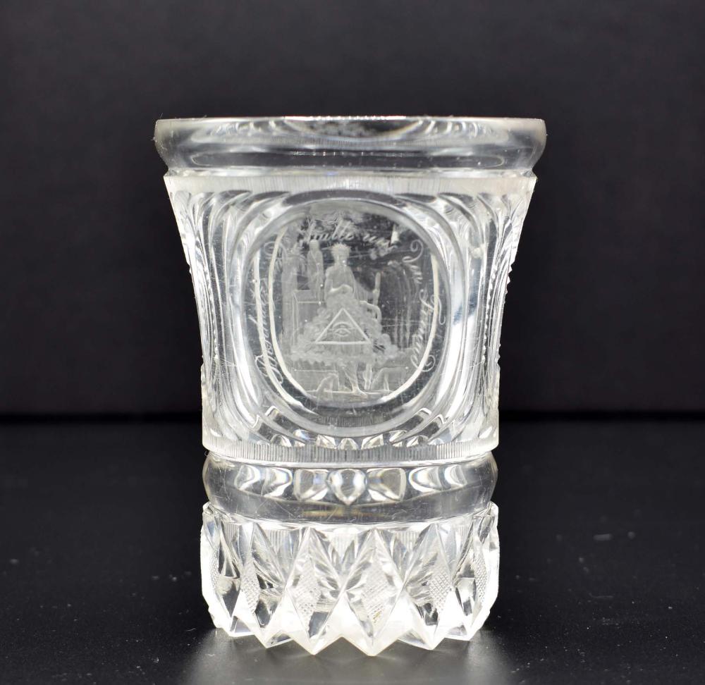 BOHEMIAN ENGRAVED COLORLESS GLASS