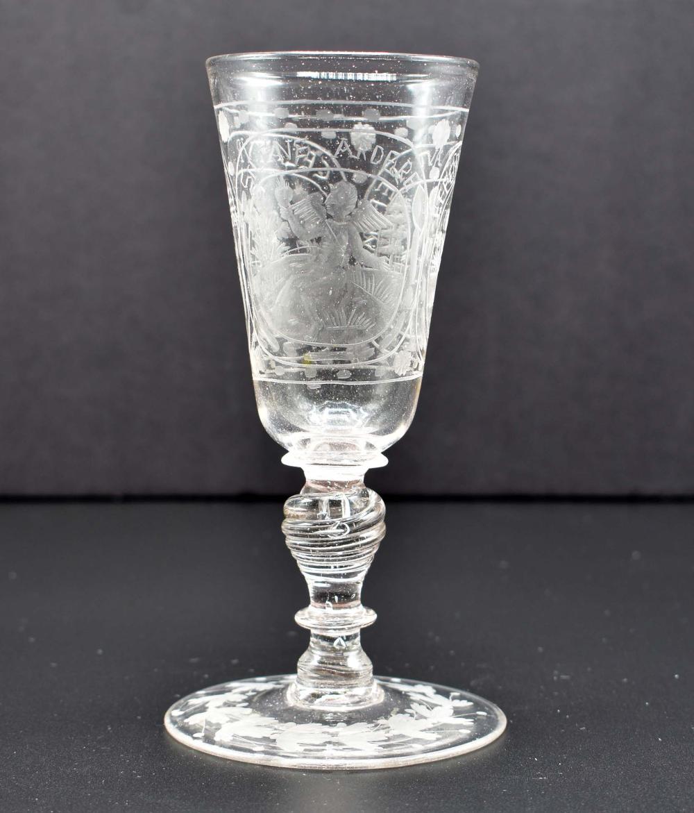 BOHEMIAN ENGRAVED COLORLESS GLASS