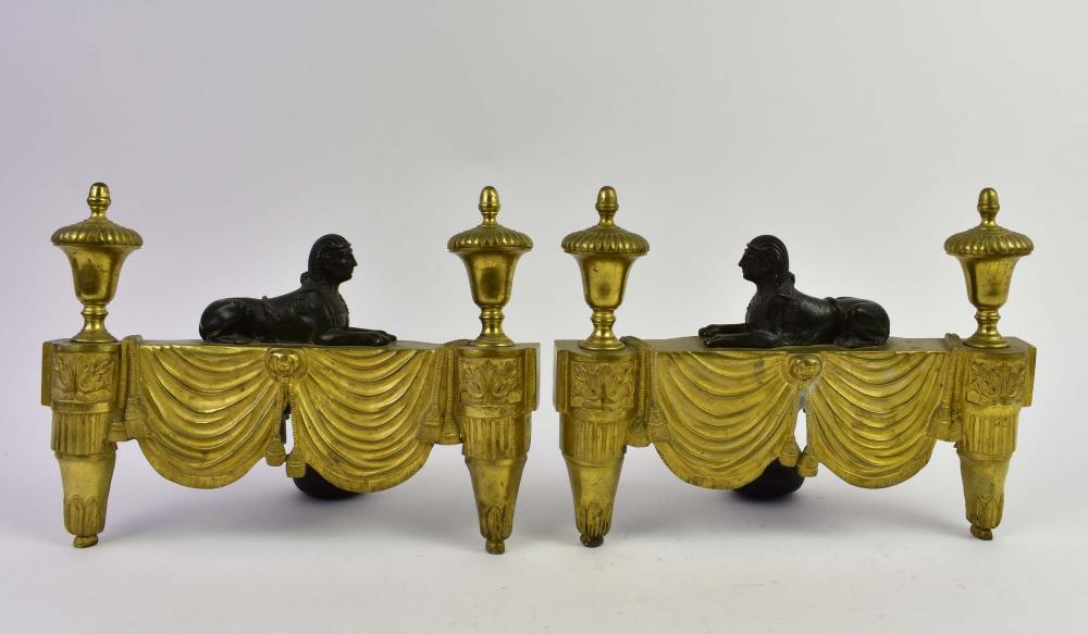 PAIR OF EMPIRE PATINATED AND GILT 354698