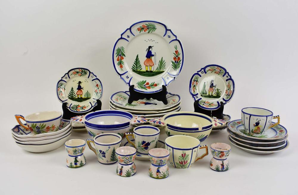 THIRTY-ONE QUIMPER EARTHENWARE