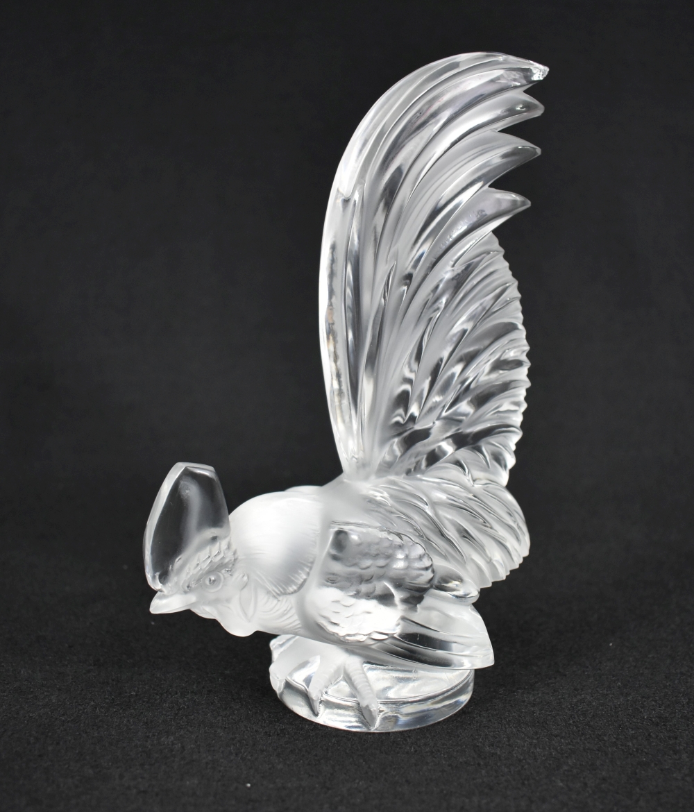 LALIQUE COLORLESS GLASS ROOSTERModern  3546b9