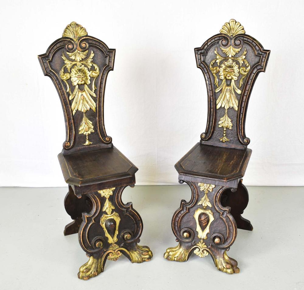 PAIR OF ITALIAN BAROQUE STYLE SGABELLIEarly
