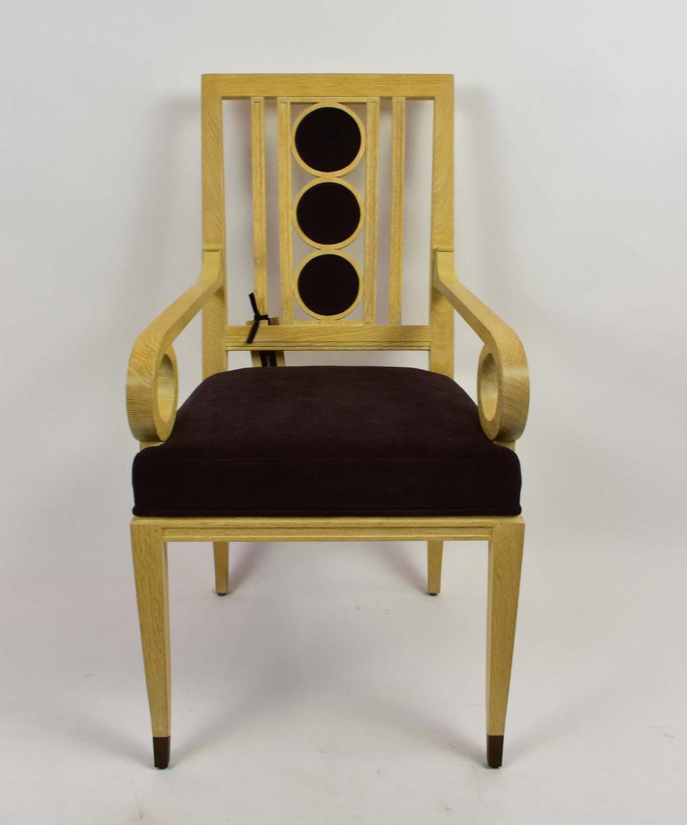 NEO-CLASSICAL STYLE BLEACHED OAK ARMCHAIRModern,