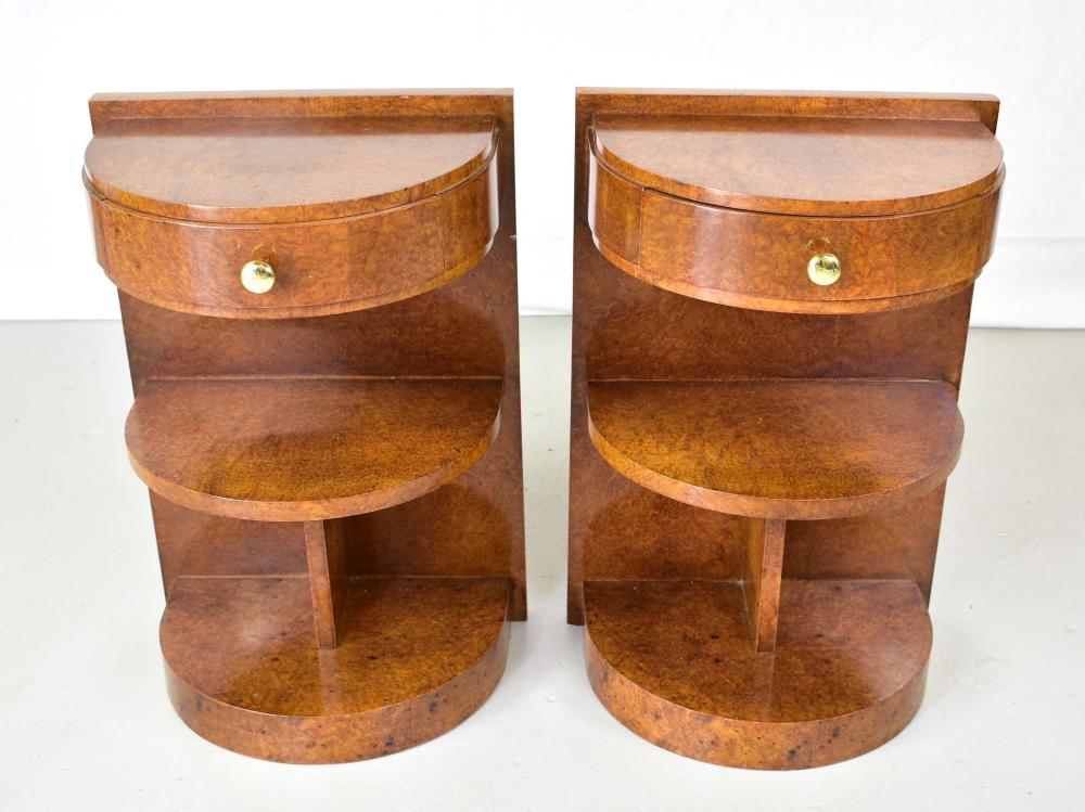 PAIR OF FRENCH ART DECO BURLWOOD