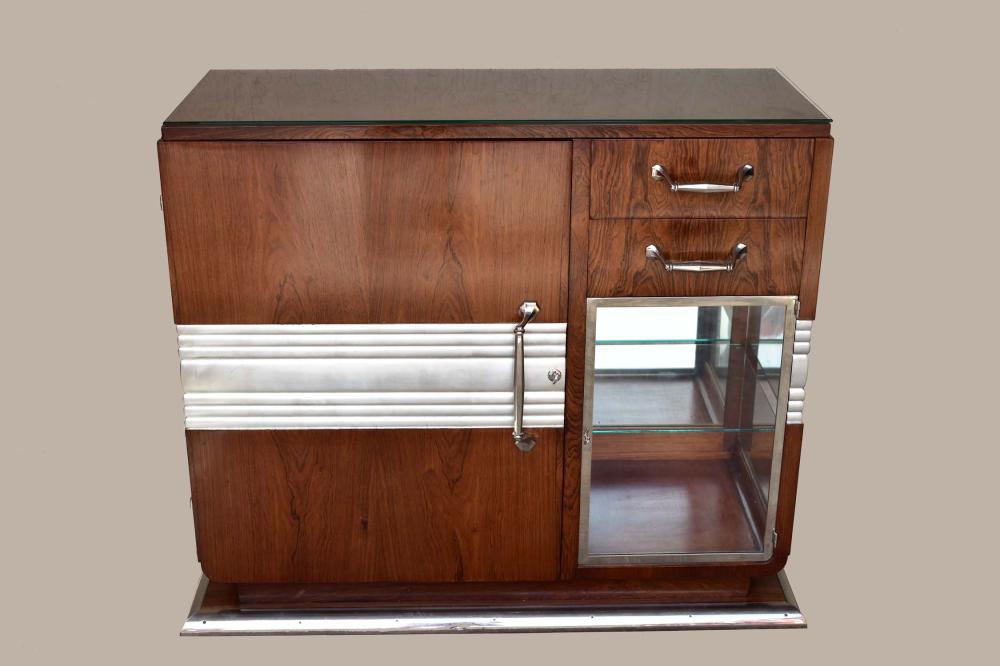 FRENCH ART DECO WALNUT SHIP CABINETCirca 354704