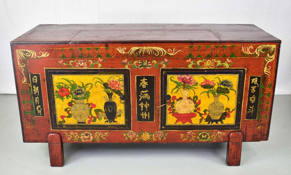 CHINESE POLYCHROME PAINTED STORAGE 354726