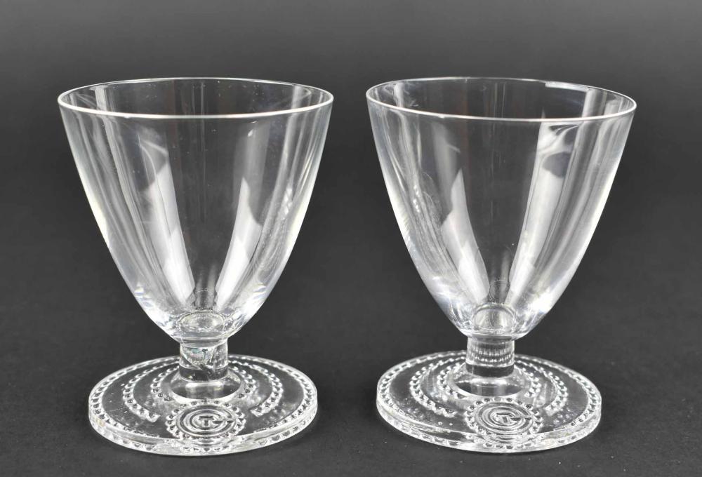 RARE PR. LALIQUE WINE GLASSES FROM