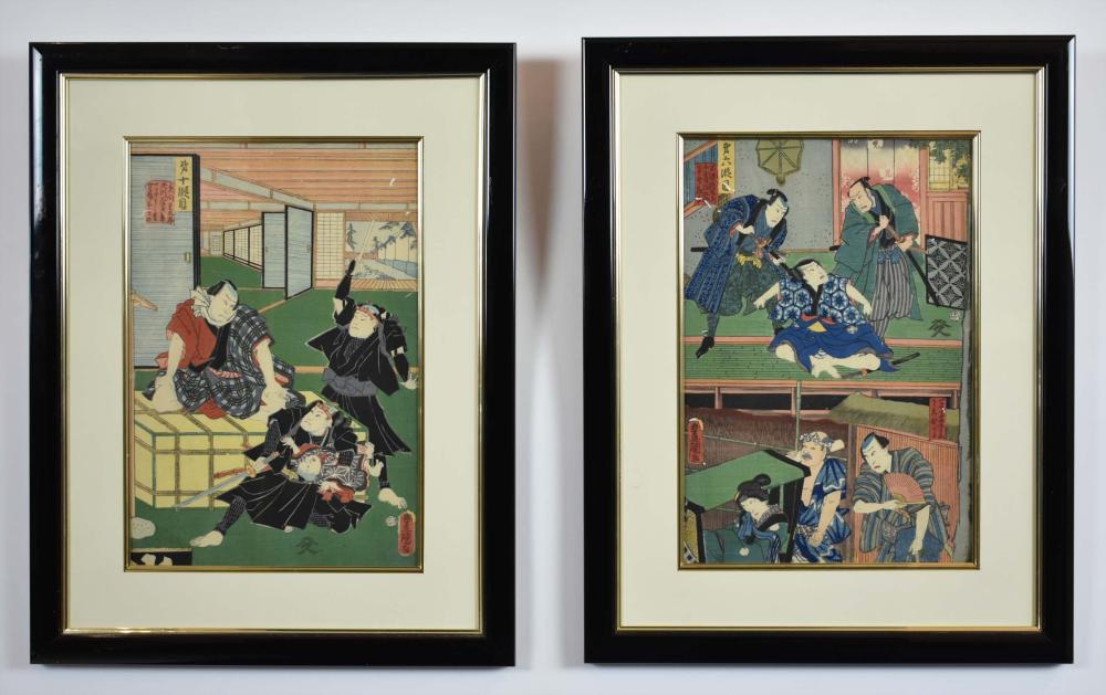 TWO JAPANESE UKIYO E WOODBLOCK 3547e4