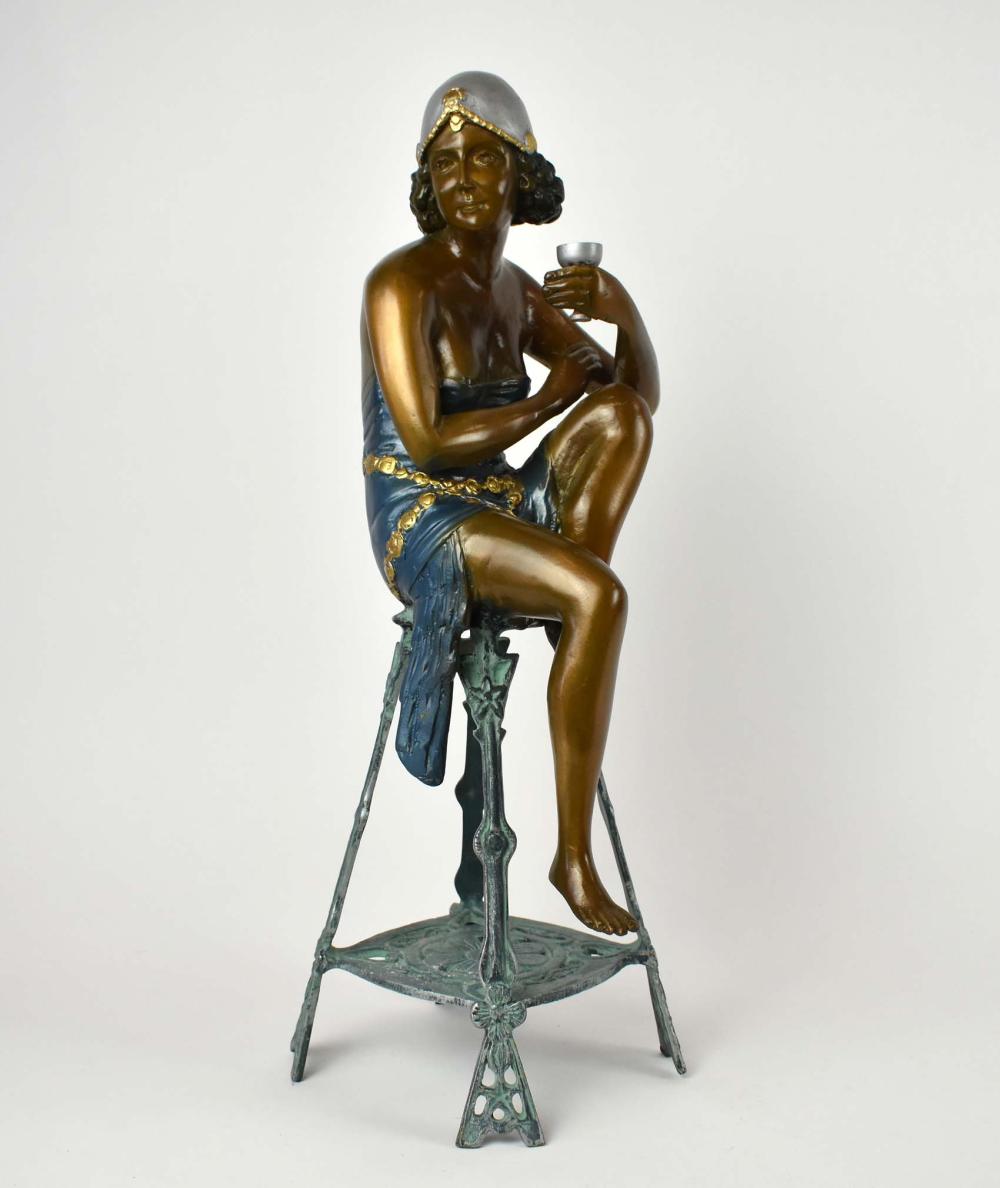 PATINATED BRONZE FLAPPERModern.